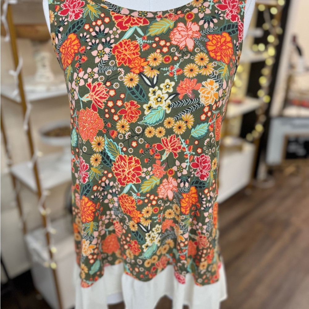 Matilda Jane Red and Orange Asymmetrical Tank Top